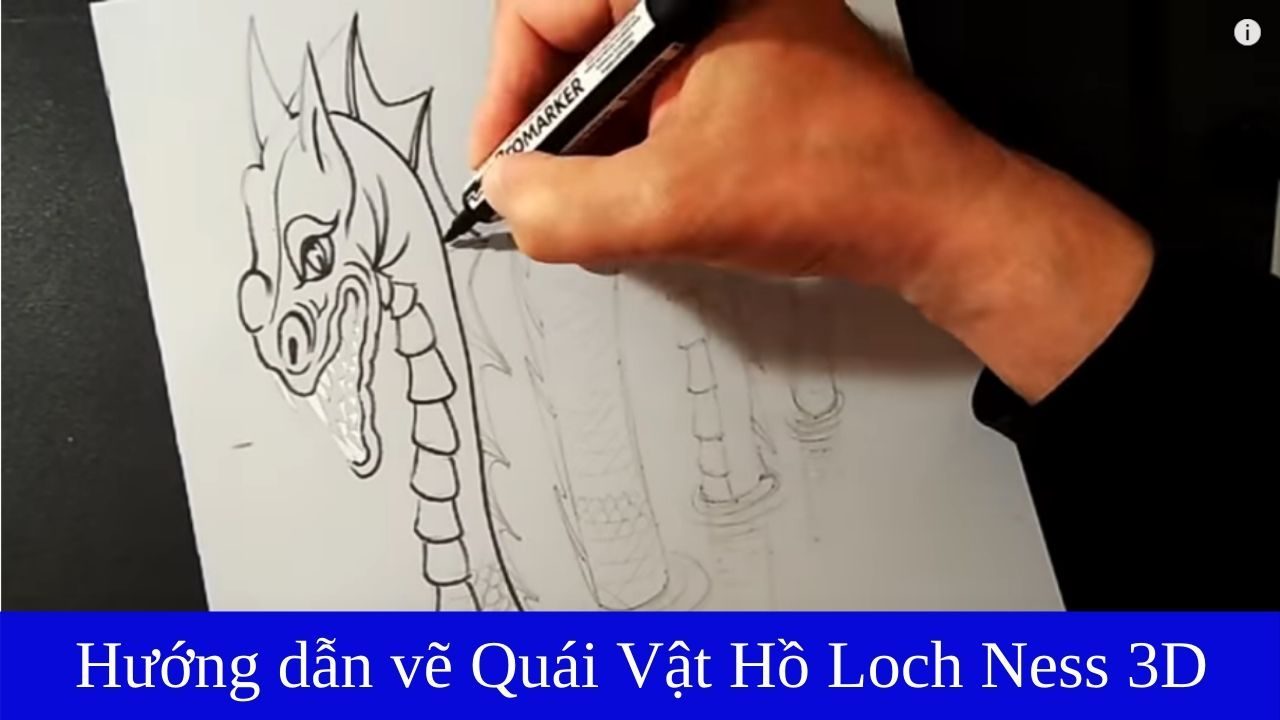 Hướng dẫn vẽ tranh 3d quái vật hồ Loch Ness (nguồn internet)