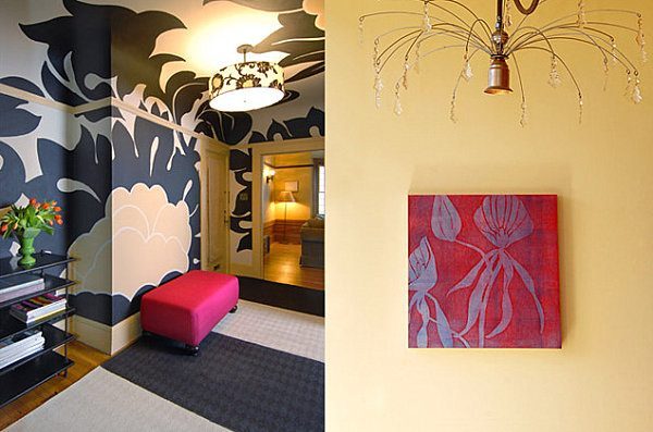 Hand-painted-wall-mural-in-a-crisp-interior