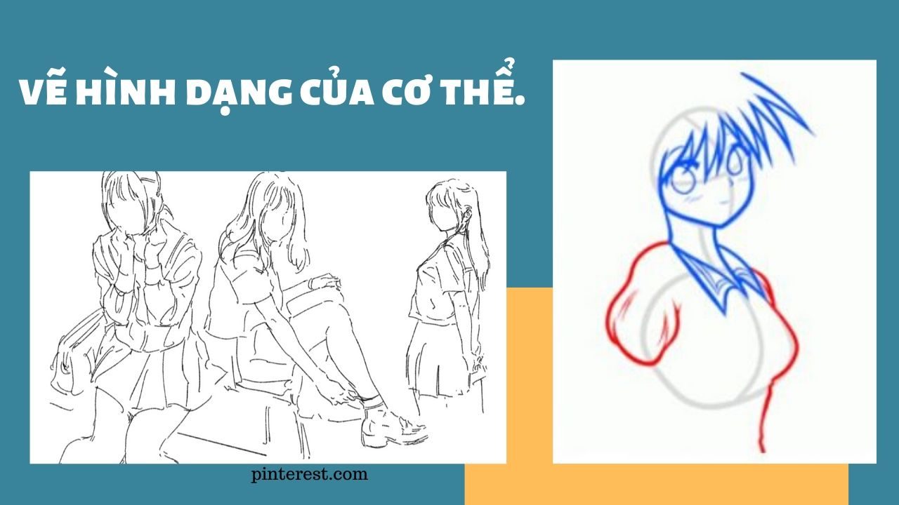 Cách vẽ anime nữ : Bước 3 ( Nguồn internet )
