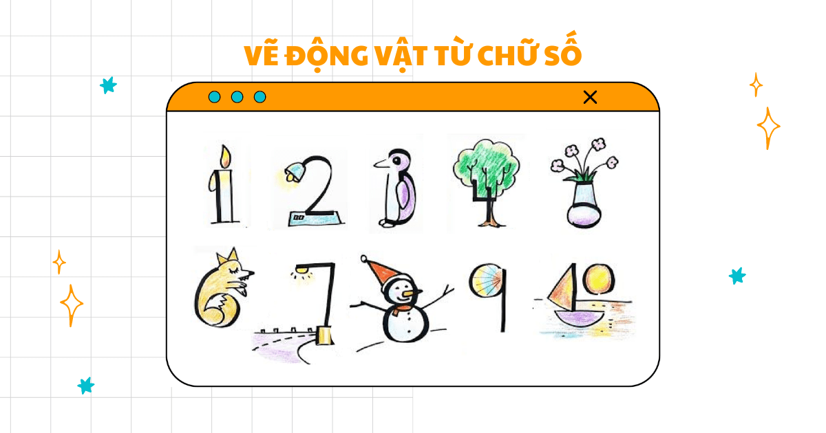 Hướng dẫn bé vẽ con vật từ chữ số cực kì đơn giản và sáng tạo  Kids  ArtMusic Saigon